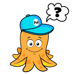 Buddy the octopus wears a hat and is asking a question using emoji